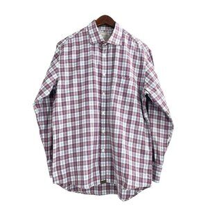 Billy Reid Standard Cut Plaid Button Up Shirt Mens Size Medium 100% Cotton